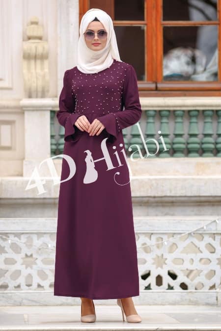 Dress maroon store hijab