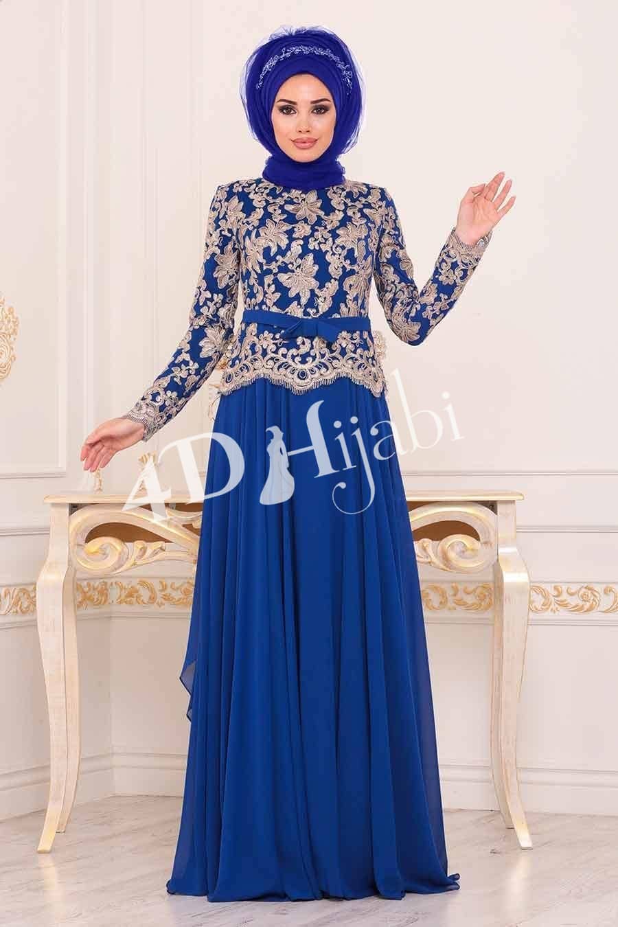 Royal blue 2024 dress with hijab