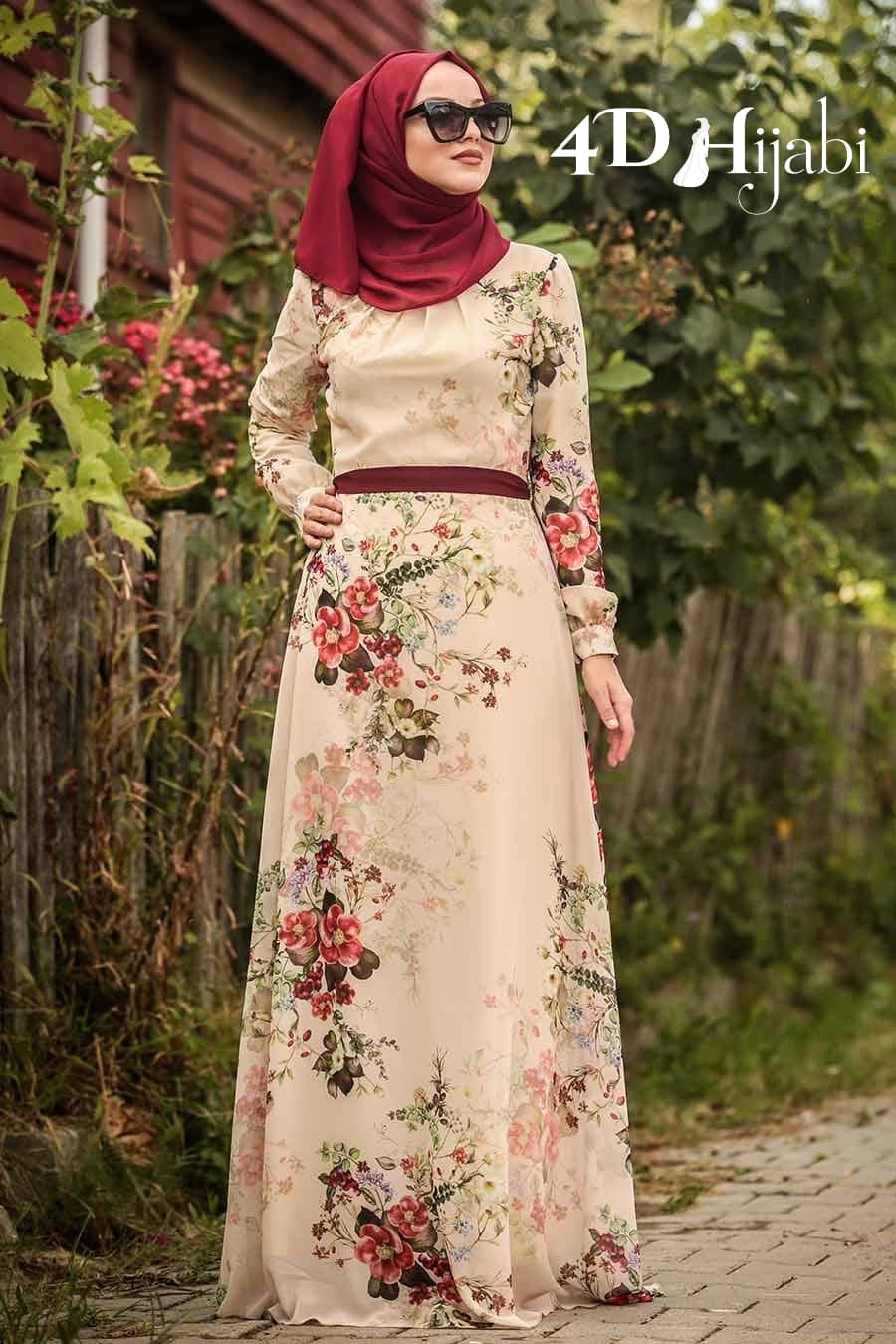 Dress discount floral hijab